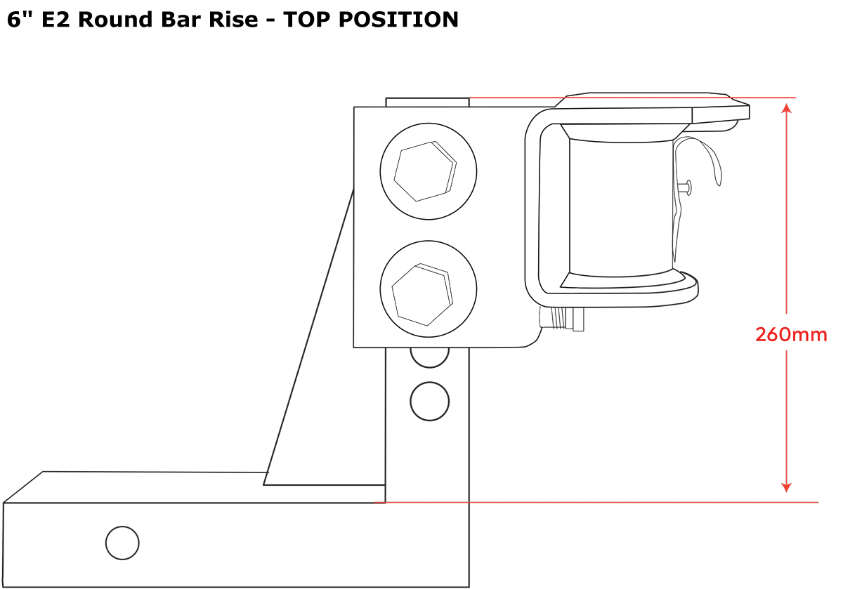 6in e2 roundbar rise